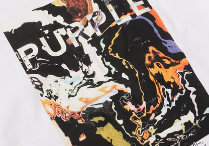 Purple Brand Dark Figure Abstract Art Print Tee