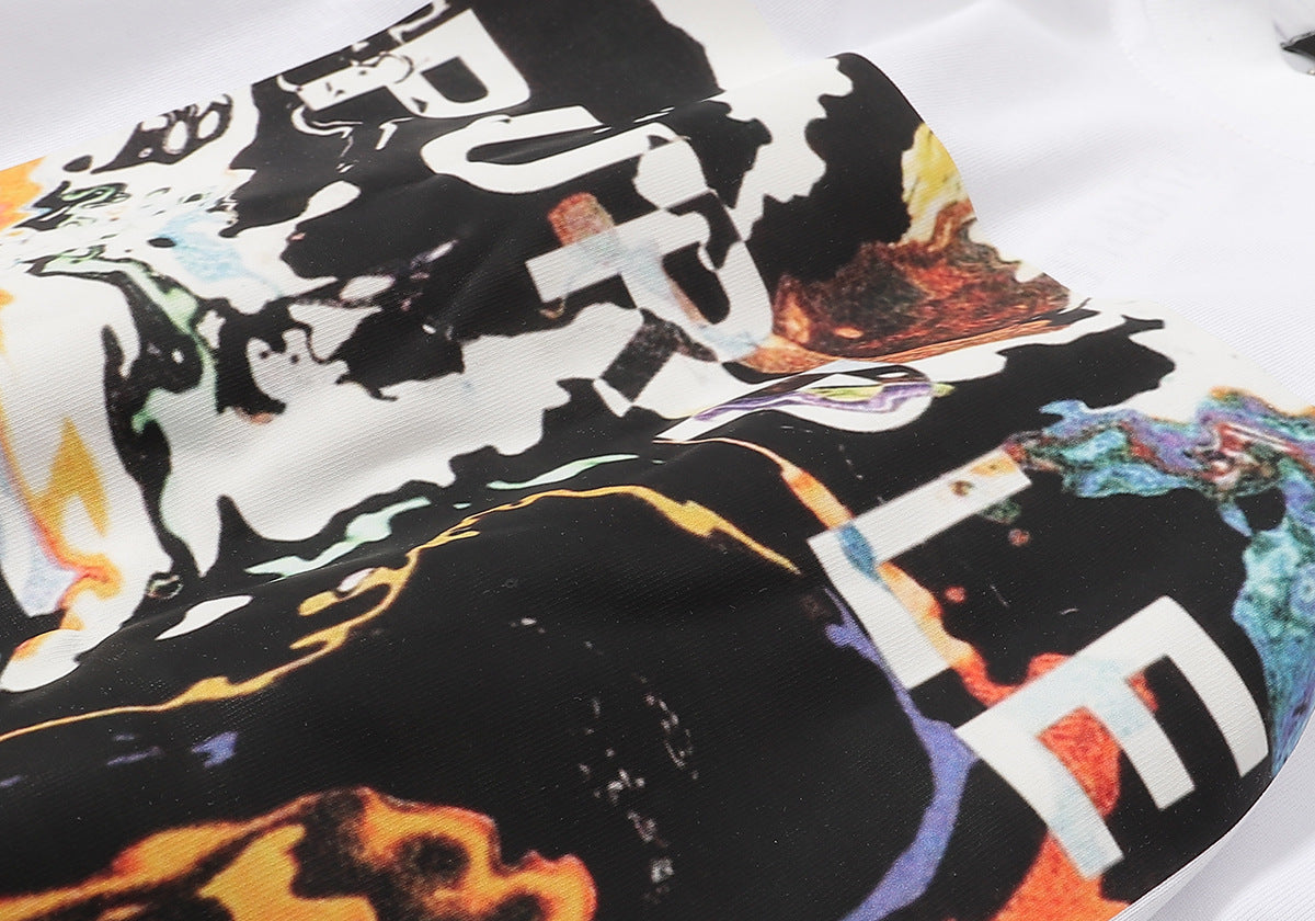 Purple Brand Dark Figure Abstract Art Print Tee