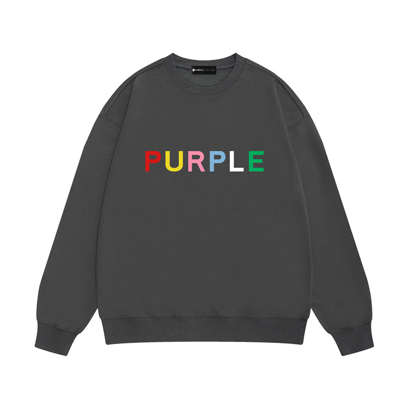 Purple Brand Rainbow Multicolor Wordmark Crewneck Sweatshirt