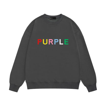 Purple Brand Rainbow Multicolor Wordmark Crewneck Sweatshirt