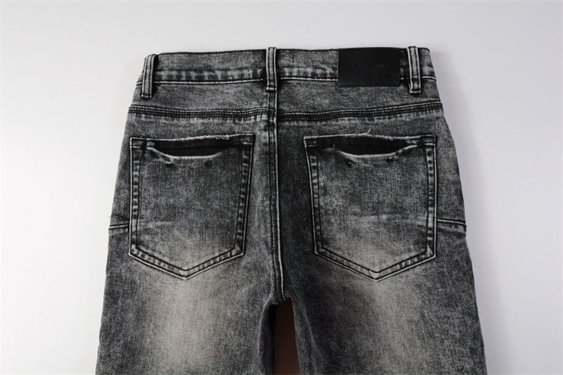 Purple Brand P Logo Slash Cut Slim Jeans 9105