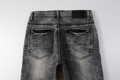 Purple Brand P Logo Slash Cut Slim Jeans 9105