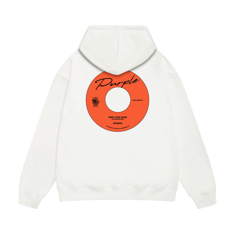 Purple Brand Vinyl Record Label Pullover Hoodie