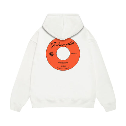 Purple Brand Vinyl Record Label Pullover Hoodie