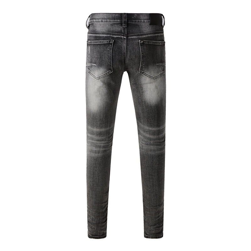 Purple Brand P Logo Knee Rip Slim Jeans 9103