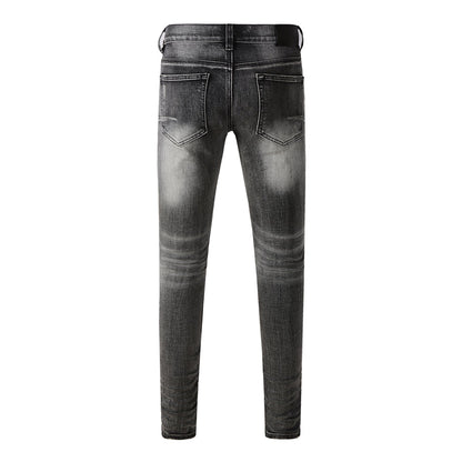 Purple Brand P Logo Knee Rip Slim Jeans 9103