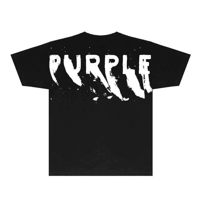 Purple Brand Grunge Paint Splatter Back Tee