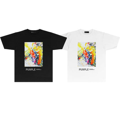 Purple Brand Abstract Oil Painting Print Tee