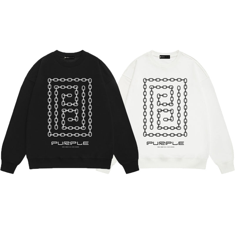 Purple Brand Chain Link Frame Crewneck Sweatshirt