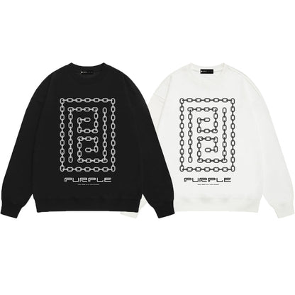 Purple Brand Chain Link Frame Crewneck Sweatshirt