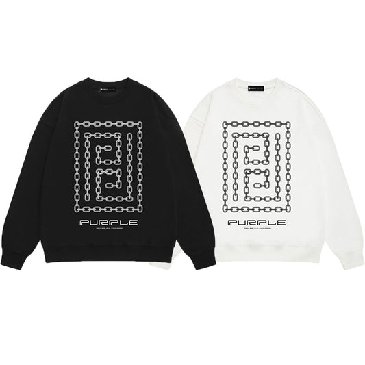 Purple Brand Chain Link Frame Crewneck Sweatshirt