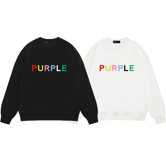Purple Brand Rainbow Multicolor Wordmark Crewneck Sweatshirt