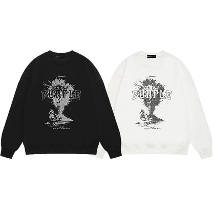 Purple Brand Mushroom Cloud College Crewneck Sweatshirt