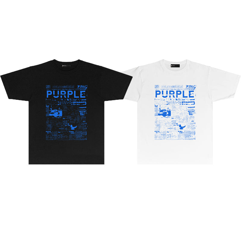 Purple Brand Final Edition Newspaper Collage Print Tee