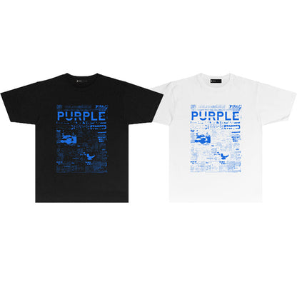 Purple Brand Final Edition Newspaper Collage Print Tee