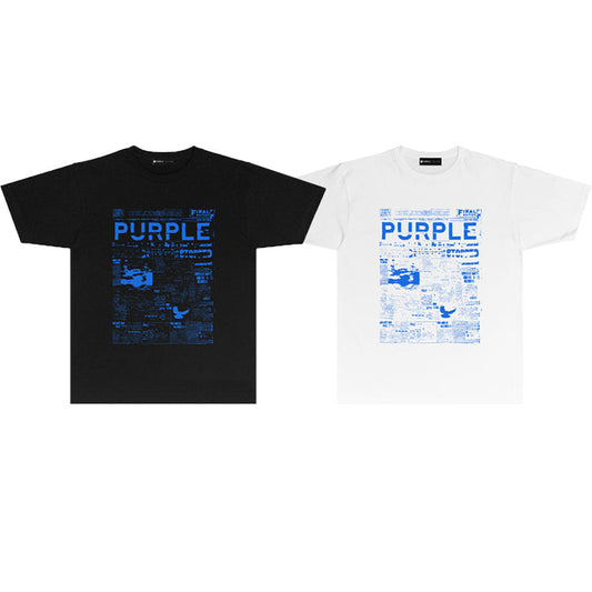 Purple Brand Final Edition Newspaper Collage Print Tee