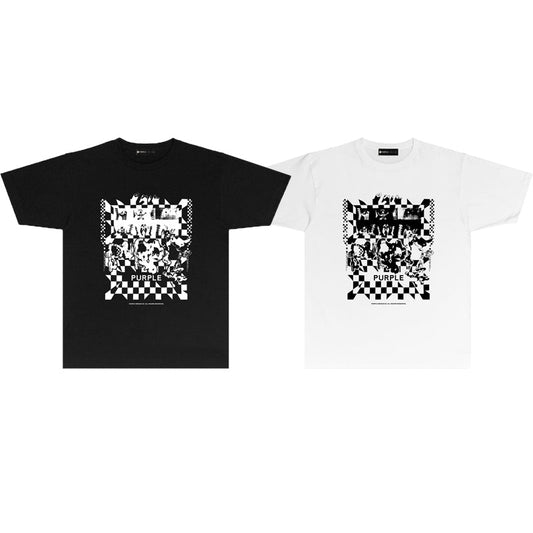 Purple Brand Checkerboard Collage Tee