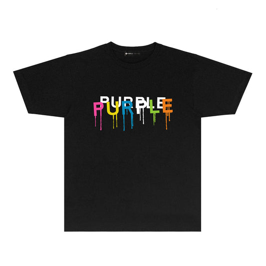 Purple Brand Drip Rainbow Wordmark Graphic Tee