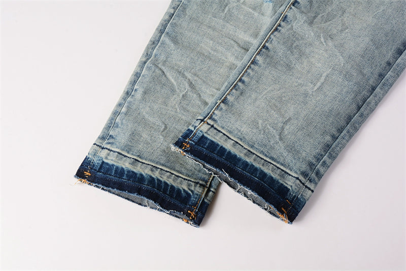 Purple Brand Heavy Multi-Rip Raw Edge Slim Jeans 9013