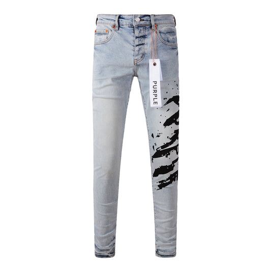 Purple Brand Paint Drip Logo Slim Jeans 9048