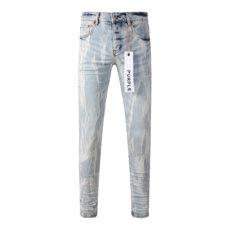 Purple Brand Ice Blue Cloud Bleach Slim Jeans 7017