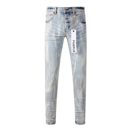 Purple Brand Ice Blue Cloud Bleach Slim Jeans 7017
