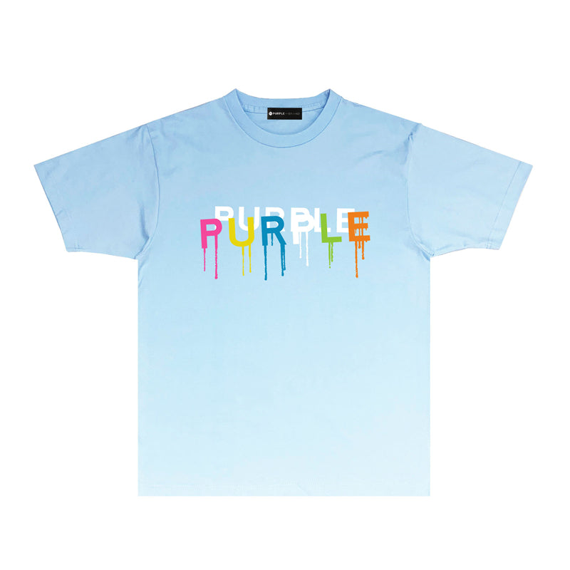 Purple Brand Drip Rainbow Wordmark Graphic Tee