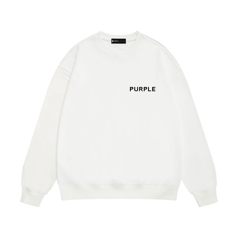Purple Brand Dissolving Face Back Print Crewneck Sweatshirt