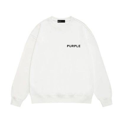 Purple Brand Dissolving Face Back Print Crewneck Sweatshirt