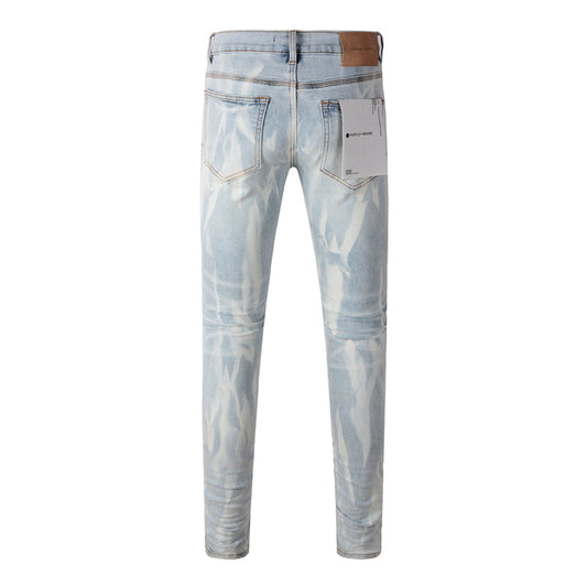 Purple Brand Ice Blue Cloud Bleach Slim Jeans 7017