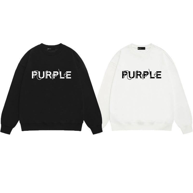 Purple Brand Deconstructed Wordmark Crewneck Sweatshirt