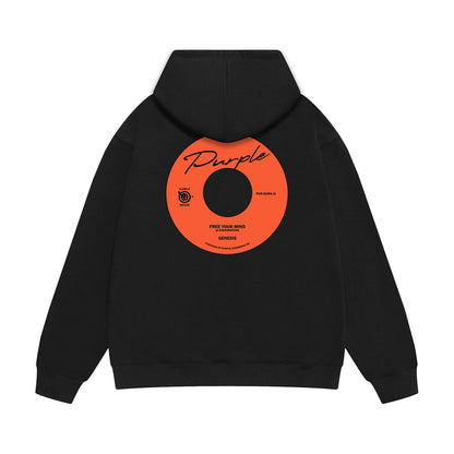 Purple Brand Vinyl Record Label Pullover Hoodie