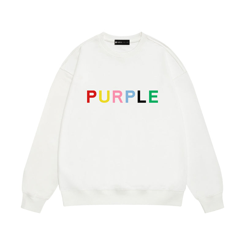 Purple Brand Rainbow Multicolor Wordmark Crewneck Sweatshirt