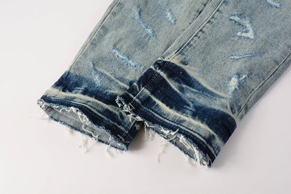 Purple Brand Multi-Color Paint Splatter Rip Slim Jeans 9072