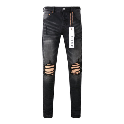 Purple Brand Waxed Dual Knee Blowout Slim Jeans 9029