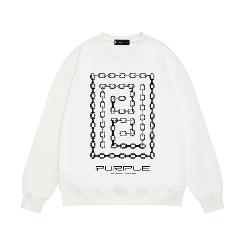 Purple Brand Chain Link Frame Crewneck Sweatshirt