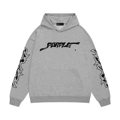 Purple Brand Script Tribal Sleeve Hoodie