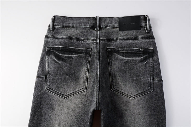 Purple Brand P Logo Leopard Patch Slim Jeans 9102
