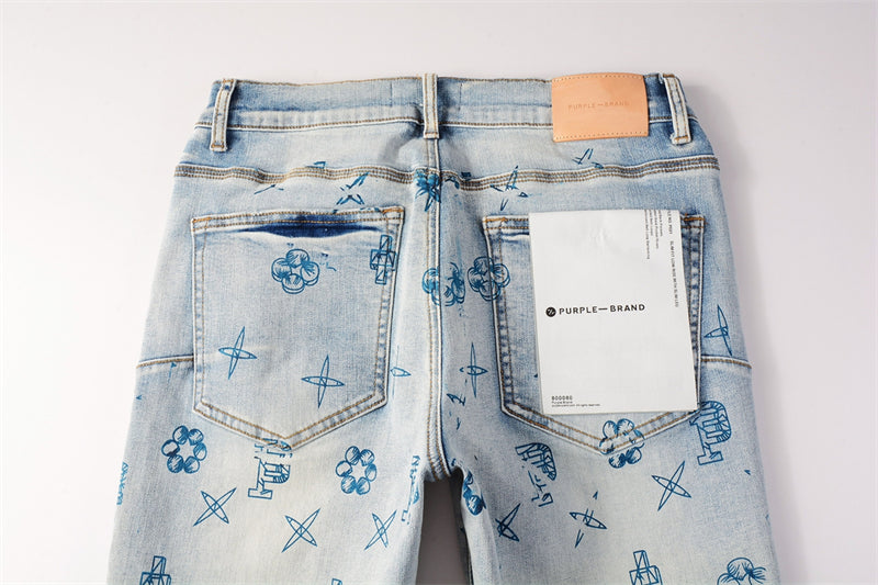 Purple Brand Graffiti Symbol Print Slim Jeans 9063