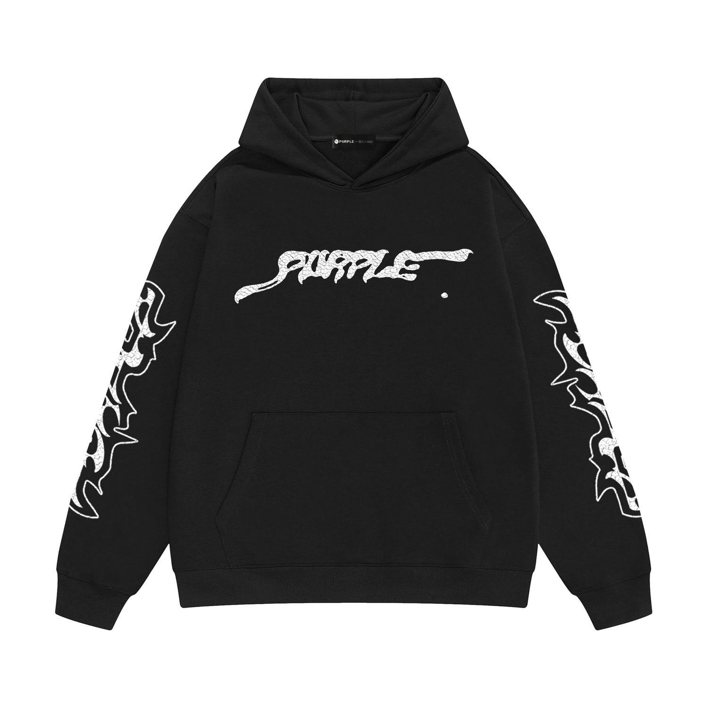 Purple Brand Script Tribal Sleeve Hoodie