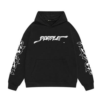 Purple Brand Script Tribal Sleeve Hoodie