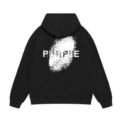 Purple Brand Back Face Spray Print Hoodie