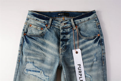 Purple Brand Heavy Multi-Rip Raw Edge Slim Jeans 9013