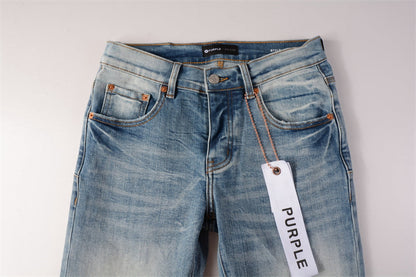 Purple Brand Light Blue Whisker Fade Slim Jeans 9016
