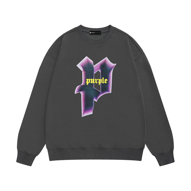 Purple Brand Gothic P Logo Crewneck Sweatshirt