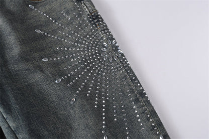 Purple Brand Starburst Rhinestone Slim Jeans 9122