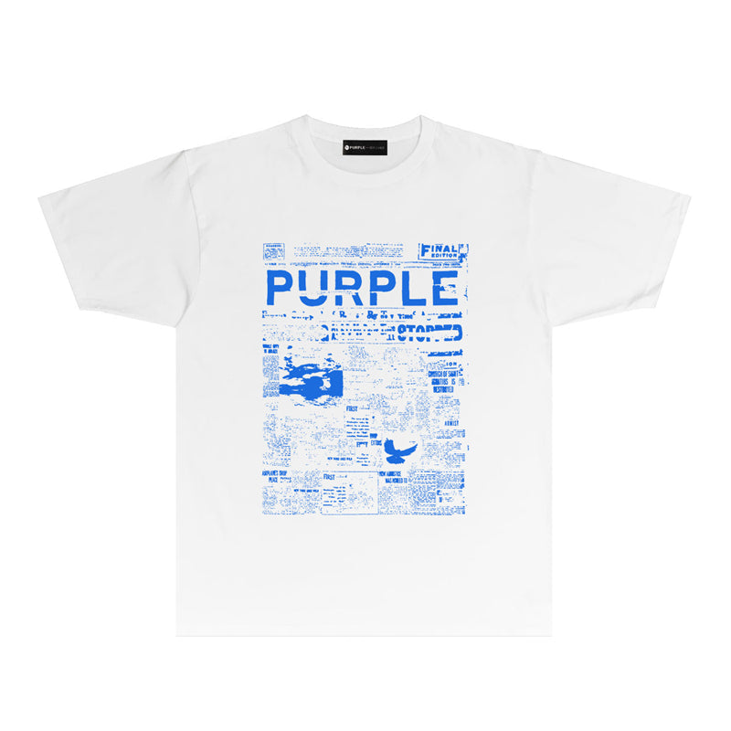 Purple Brand Final Edition Newspaper Collage Print Tee