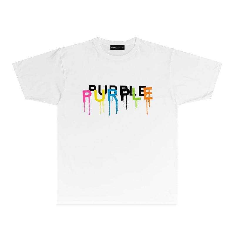 Purple Brand Drip Rainbow Wordmark Graphic Tee