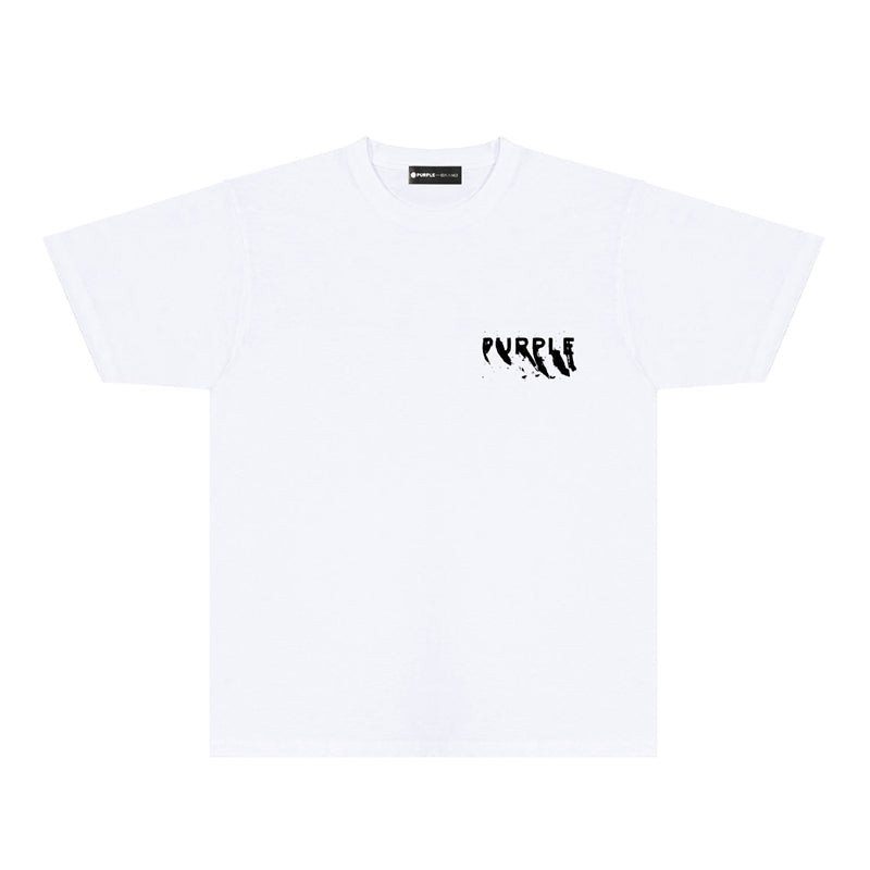 Purple Brand Grunge Paint Splatter Back Tee