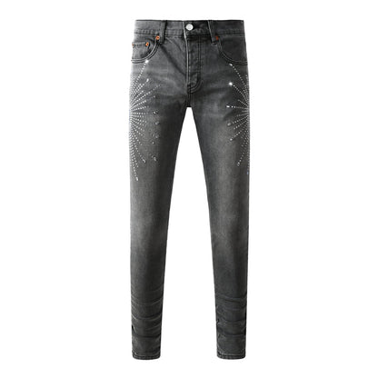 Purple Brand Starburst Rhinestone Slim Jeans 9123